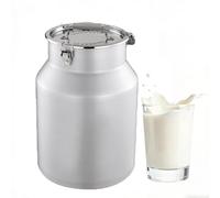 bidon à lait inox 5l,bidon lait inox Bidon hermétique-Seau de cuisine avec couvercle-Seau de rangement pour le riz la farine les céréales,Silver-6L