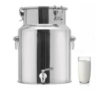 Bidon Alimentaire 304Inox 1 5 15 25 30L avec Robinet pour Huile et Lait Pot à Lait Inox avec Couvercle Scellé Hermétique pour Transport Réservoir Étanche pour Liquide Seau(With Spigot,42L/11.10Gal)