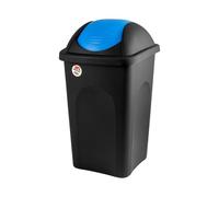 Bidon Basculant Noir Couvercle Bleu 60 Litres Stefanplast
