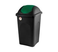 Bidon Basculant Noir Couvercle Vert 60 Litres Stefanplast