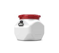Bidon carré 40L avec poignées Blanc et Rouge (CurTec) - Sunbox / 7440