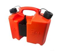 Bidon combiné de carburant et d'huile de barre de 5 L avec porte-outils, pour tronçonneuses, conteneur à double compartiment, bec d'arrêt automatique, orange