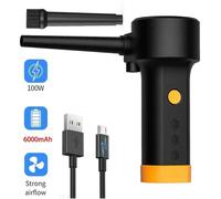 Bidon d'air comprimé pour ordinateurs,souffleur d'air électrique,nettoyage d'ordinateur,nettoyeur de poussière d'air sans fil pour miettes de clavier PC - Type 6000mAh Air Blower