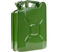 Bidon de carburant, bidon d'essence en tôle d'acier, vert 10 litres