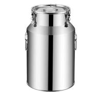 Bidon De Lait INOX 5l,Pot À Lait en Acier Inoxydable Bidon Hermétique-Seau De Cuisine avec Couvercle-Seau De Rangement pour Le Riz, La Farine, Les Céréales,Capacity-7L
