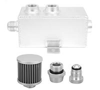Bidon de récupération d'huile 1L universel |Réservoir de trop-plein de liquide de refroidissement en aluminium avec déflecteur et robinet de vidange |Séparateur d'huile pour PCV /