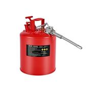 VEVOR Bidon de Sécurité Type II 19 L avec Pare-flammes Acier Inoxydable, Couvercle à Fermeture Auto, Bec Verseur Flexible en Métal, Poignée Ergonomique, pour Stockage de Liquides Inflammables, Rouge