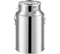 Bidon De Transport De Lait en Acier Inoxydable 201, 5 À 88 L, Pot À Lait, Seau À Lait, Seau À Vin, Fût, Baril D'Huile, Boîte À Thé avec Couvercle Hermétique pour Le Stock-48L
