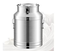 Bidon de transport de lait en acier inoxydable avec couvercle hermétique, pichet de transport for vin, bouteille de liquide, récipient de stockage for lait, vin et huile(14L)
