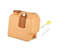 Bidon D'eau avec Robine, Réservoir D'eau avec Robinet, Bidon avec Distributeur de Savon, Seau de Stockage D'eau Portable de Qualité Alimentaire pour Camping, Barbecue, Pêche, 20L avec tuyau de brosse