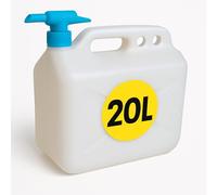 Bidon d'eau avec robinet et bouchon | Réservoir d'eau potable adapté à un usage alimentaire | Bidon en plastique HPDE résistant | Idéal pour le camping, le camping, la camionnette et la maison (20