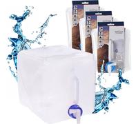 Bidon d'eau pliable - 10 litres / set de 4 - Réservoir d'eau 19x20x25 cm avec robinet