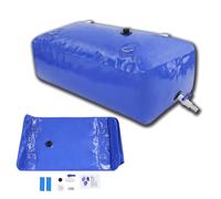 Bidon d'eau pliable - 110 l - Avec passage de conduite d'eau et anneau de traction - Sac à eau portable pour réserve d'eau de secours, extérieur, maison et camping - Bleu (240 l)