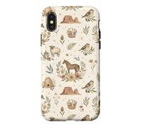 Bidon d'eau pour Cheval, Mouton, Oiseaux, Ruche, Champignons Coque pour iPhone X/XS