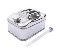 Bidon d'essence 10 l en acier inoxydable - Bidon épais - Bidon de réserve pour voiture - Bidon de transport d'huile - Réservoir d'eau avec tube