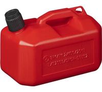 Bidon d'essence 5L plastique rouge homologué UN (modèle bas)