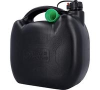 Bidon d'essence, bidon de carburant pour tous types de carburant, homologation ONU, avec bec verseur, plastique, noir, 5 l