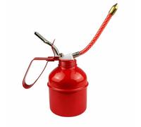 Bidon d'Huile de Graissage Manuel Rouge en Fer 400 ml | Pompe à Levier Haute Pression avec Bec Flexible, Lubrificateur Polyvalent pour Voiture, Moto, Vélo et Atelier