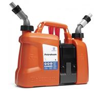 Bidon double - HUSQVARNA - 5L essence - 2.5L huile - Arrêt automatique - Niveau visible