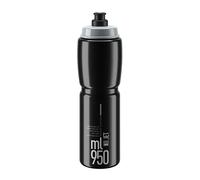 Elite Sport Bidon cyclisme Jet – Valve push-pull légère – Noir logo gris, 950 ml, Route/VTT/Gravel