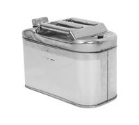 Bidon en Acier Inoxydable et Poignée Ergonomique 10 L avec Bec Souple | Construction sans Soudure, Évent Intégré et Soupape, Usage Véhicule ou Maison, Argenté