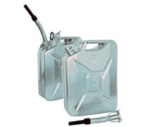 Bidon En Métal 2X 20L Argent Avec Verseur Et Support