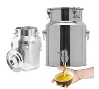 Bidon Inox Alimentaire avec Robinet 5L-88L pour Huile D’olive Lait Pot de Transport a Lait Multifonction avec Couvercle Hermétique Cuisine et Ferme Seau Réservoir Scellé(With Spigot,42L/11.10Gal)