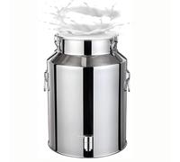 Bidon Inox Pour Huile d Olive 5-88 Litres Avec Robinet,Seau Inox Couvercle for À Vin Baril Seau À Eau Huile Réservoir À Thé Avec Couvercle Scellé,Capacity-22L