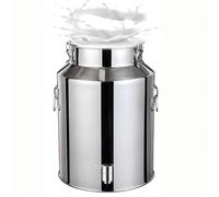 Bidon Inox Pour Huile d Olive 5-88 Litres Avec Robinet,Seau Inox Couvercle for À Vin Baril Seau À Eau Huile Réservoir À Thé Avec Couvercle Scellé,Capacity-18L