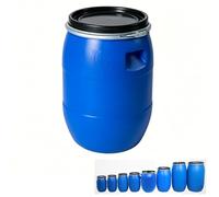 Bidon Plastique Avec Couvercle, Grand Baril Bleu, Fût À Ouverture Totale Avec Couvercle Et Collier, Bidon D’eau Pour Expédition, Usage Industriel Et Récupération Eau Pluie(30l)
