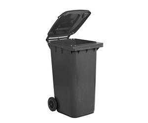 Bidon pour la collecte sélective des déchets pour usage extérieur de 240 lT, avec 2 roues, mis. 58 L x 73 P x H 107 cm, noir
