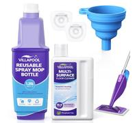Bidon rechargeable pour balai Swiffer® Wet Jet™ avec nettoyant pour sols | Comprend une bouteille vide rechargeable en polyéthylène haute densité de 1,25 l, un nettoyant concentré de sol de 0,5 l