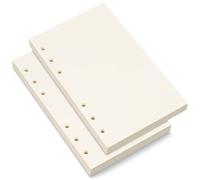 Bidponds Lot de 2 feuilles de papier vierge A6, 6 trous, pour classeur personnel Filofax A6, 80 feuilles/160 pages vierges, 10,4 x 16,8 cm, beige