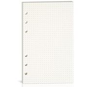 Bidponds Papier quadrillé A6, 100 g/m² d'épaisseur, perforé à 6 trous, recharge de papier A6 à pois pour planificateur/classeurs/organiseur, 80 feuilles (160 pages), 17 x 10,5 cm, beige