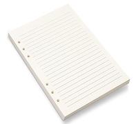 Bidponds Recharge de papier ligné A5, 6 trous pour agenda A5, feuilles mobiles lignées de 8 mm, 80 feuilles/160 pages, 14 x 21 cm, beige