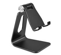 Bidponds Support de téléphone portable réglable en alliage d'aluminium, support de téléphone de bureau en métal, support pour smartphone, noir