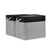 Bidtakay Lot de 2 paniers de rangement extra larges rectangulaires en tissu de lin pour placard, étagères, couloir, chambre à coucher, organisateur de jouets, 43,2 x 30,5 x 38,1 cm