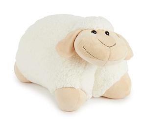 Bieco 04001319 Mouton Oreiller Polly et des Animaux en Peluche dans Un, Environ 45 cm, Blanc
