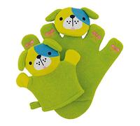Bieco 04004090 Waschhandschuh Set Pauli toutou avec bébé, Environ 24 x 22,5 x 2 cm, Jaune