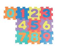 BIECO 19201505 nombres Puzzelmatte avec des plaques Individuelles 10, 32 x 32 x 0,9 cm, Multicolore