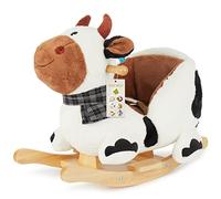 Balançoire à Bascule - BIECO - Vache - Peluche Douce - Bois Massif - Sécurité Maximale