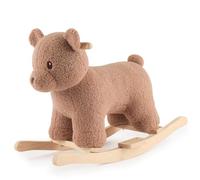 Bieco Animal bascule en peluche - Ours Mika - 68 cm - Chaise à bascule pour enfant avec ceinture de sécurité