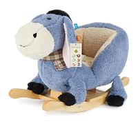 Bieco Peluche Animal à Bascule Ânes | Cheval a Bascule Bebe 1 an | Cheval à Bascule Animal a Bascule Bebe Animaux a Bascule Enfant Cheval Bascule Bois Grand Cheval à Bascule Monter