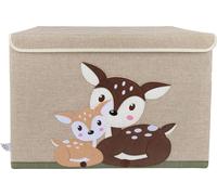 Bieco Boîte de rangement avec couvercle | 65L pliable | env. 36x36x51cm | Caisse à jouets avec couvercle | Boîte de rangement pour enfants | Caisses avec couvercle | Grande boîte de rangement | Organi