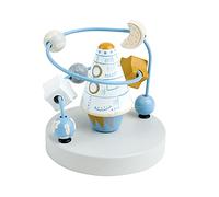 Bieco Boucle de motricité Fusée | Jouet de motricité dès 1 an | Jeu de Labyrinthe | Jouet de motricité pour bébé Jouet en Bois pour bébé Jouet éducatif en Bois Cube activité Cube Bois Bebe
