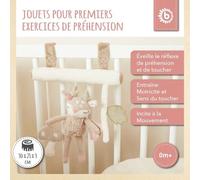 Bieco Chaîne pour Poussette Design Chevreuil env. 30x21 cm Chaine de poussette Pendentif Arche de Jeu Mobile Jouet bébé