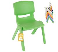Bieco chaise enfant empilable en plastique vert, dès 12 mois, charge max 80 kg, pour intérieur et extérieur, 36 x 34 x 51,5 cm