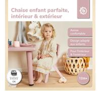 Bieco chaise enfant empilable rose dès 12 mois, charge max 80 kg, pour intérieur et extérieur, plastique résistant aux intempéries,