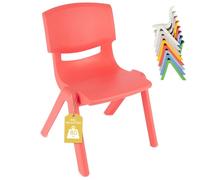 Bieco chaise enfant empilable rouge en plastique, dès 12 mois, charge max 80 kg, pour intérieur et extérieur, 36 x 34 x 51,5 cm