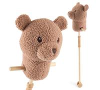 Bieco Cheval à chevaux pour enfants, ours Mika | hobby Horse chevaux | Roues pour chevaux | Bâton pour chevaux | Accessoires pour enfants